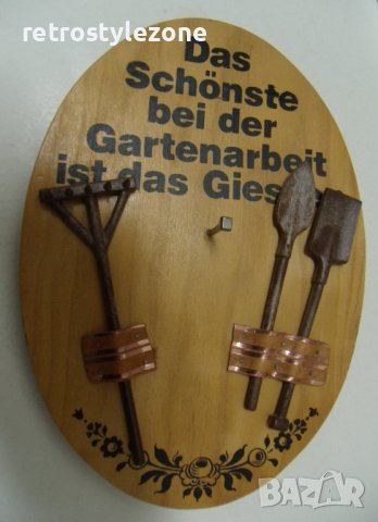 № 6902 старо германско дървено пано  - размер 22 / 16  см - елипса , снимка 2 - Други ценни предмети - 40088964