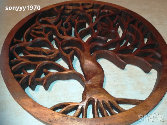 *Дърво на живота 30см пано стенно дърворезба 0411201928, снимка 4 - Колекции - 30676260