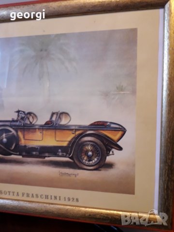 Картина с ретро автомобил ситопечат, снимка 2 - Картини - 31671990