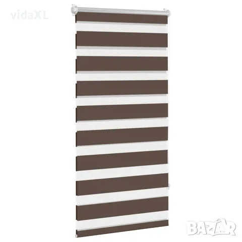 vidaXL Зебра щора 60,9x120 см Ширина на плата 56,7 см цвят кафе, снимка 3 - Щори - 56146371