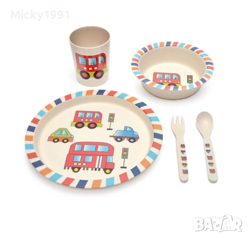 Бамбуков комплект за хранене от 5 части , снимка 7 - Прибори, съдове, шишета и биберони - 52828587