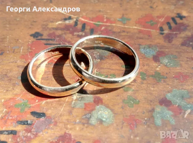 2 Старинни НЕМСКИ 14К ЗЛАТНО ДУБЛЕ Маркирана ПОЗЛАТА ХАЛКИ от Прочутата Фабрика Kollmar & Jordan