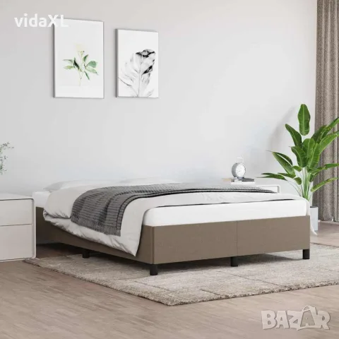 vidaXL Рамка за легло без матрак, таупе, 140x190 см плат, снимка 2 - Спални и легла - 56147197