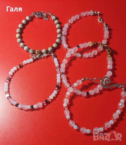 Часовник-бижу с перли и бижута с перли и естествени камъни , снимка 5 - Дамски - 51429222