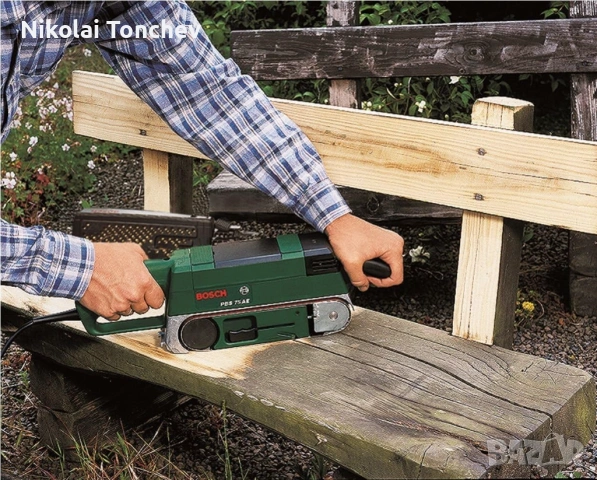 Лентов шлайф с регулиране BOSCH PBS 75 A в куфар, снимка 4 - Шлайфмашини - 53166756