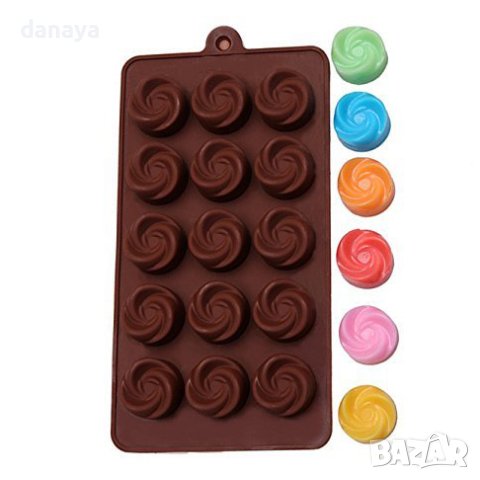 929 Силиконова форма за шоколадови бонбони Розички, снимка 2 - Форми - 42106584