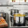 Комплект тенджери Cheffinger - 8 части инокс, снимка 4