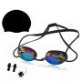 Огледални плувни очила, шапка, щипка и тапи за уши , снимка 1 - Водни спортове - 42031216