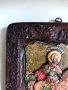 Прекрасна Много Стара Дървена Икона - Свети Мина, снимка 2