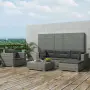 vidaXL Градински комплект с възглавници, 6 части, сив полиратан, снимка 2