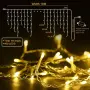 LED завеса „Висулки“ 10 м с 400 топло бели LED светлини, 8 режима и таймер, IP44, снимка 2
