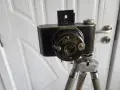 Антикварен бакелитов фотоапарат с тринога ВСВ, снимка 4