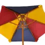 vidaXL Детска пикник маса с пейки и чадър, многоцветна, дърво, снимка 4