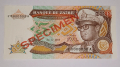 UNC. SPECIMEN Банкнота от Заир Африка 500 Цента 1988 година. , снимка 1