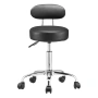 Козметична табуретка с облегалка/Работна табуретка с колелца - 2 цвята, снимка 4