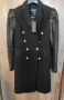 Replica Moda ново с етикет палто вълна с кожени ръкави, снимка 3