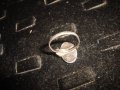 СТАР 19 ВЕК СРЕБЪРЕН СЕДЕФЕН ПРЪСТЕН РЪЧНА ИЗРАБОТКА УНИКАЛНО РЕТРО БИЖУ ВИСОКА ПРОБА СРЕБРО 17221, снимка 8