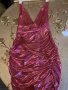 Нова клубна рокля с етикета House London  метален металически ефект в златисто лилав цвят бляскава , снимка 2