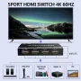 5 входа - 1 изход HDMI ARC превключвател, 4K@60Hz eARC автоматичен HDMI 2.0 сплитер с дистанционно, снимка 2