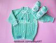 Ръчно плетен бебешки комплект, снимка 1 - Комплекти за бебе - 40872570