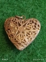 Винтидж сребърен медальон във формата на сърце филигранна изработка за съхранение на спомен 43287, снимка 1