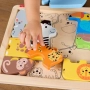 Нов Fisher-Price дървен пъзел с животни, развиващи умения за деца игра, снимка 3