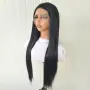 Черна права перука 70 см с дантелена зона 13x4 Lace Front, снимка 4