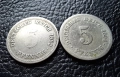 Стара монета 5 пфенига 1893 г. и 1894 г. букви А - Германия - рядки !, снимка 8