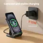 TMKUHOR 15W Qi безжично зарядно с магнитна стойка (поставка) за iPhone и Samsung, снимка 5