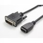Преходник от DVI M към HDMI F Digital One SP01196 Адаптер DVI M - HDMI F, снимка 1 - Кабели и адаптери - 31320145