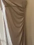 гръцко деколте набрана цепка  дълга бежова nude женствена елегантна тежко падаща рокля Reserved, снимка 7