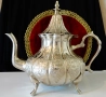 Посребрен марокански бронзов чайник 2 л.,1.1 кг. , снимка 1
