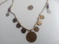 Стар накит,гердан,пендар,етно,кръст,връв,от на баба скрина, снимка 8