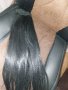 60 см Екстейшан коса омбре черно и руса с черна , снимка 9