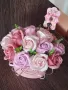 Страхотно розово бижу със сапунени цветя от пластичен сапун , снимка 4