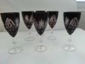 Кристални чаши за вино червен кристал, снимка 1
