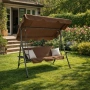 Градинска люлка A-Type с бежови възглавници и поставки за напитки - елегантност и комфорт, снимка 3