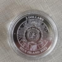 2022 1oz Niue $2 NZD биткойн сребърна монета BU , снимка 4 - Нумизматика и бонистика - 44717468