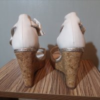 Нови дамски сандали на платформа 39 размер екрю, снимка 3 - Сандали - 37276351