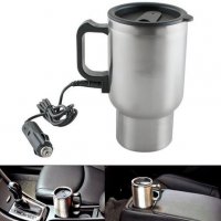 Чаша за кола с нагревател 12V неръждаема стомана, снимка 1 - Аксесоари и консумативи - 31052383