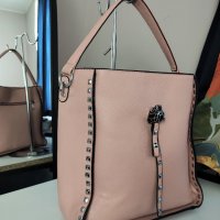 Лятна дамска чанта, голям размер, в пепелно розов цвят. 26лв., снимка 7 - Чанти - 37348415