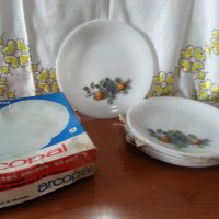 Френски аркопал чинии , снимка 2 - Антикварни и старинни предмети - 42224957