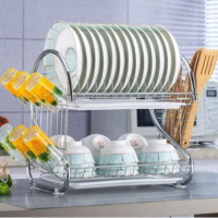 Луксозен S-образен сушилник за домакински съдове, с два реда., снимка 4 - Аксесоари за кухня - 44796359