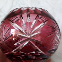 Немска ваза от фасетиран цветен кристал , снимка 7 - Вази - 31481384
