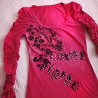 Розова блузка, S размер, снимка 1 - Блузи с дълъг ръкав и пуловери - 30385459