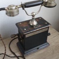 Рядък телефон с две манивели началото на 20 век, снимка 9 - Антикварни и старинни предмети - 42859603