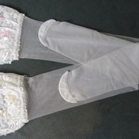 S снежнобели еротични чорапи с перли и пайети, снимка 2 - Бельо - 42515593