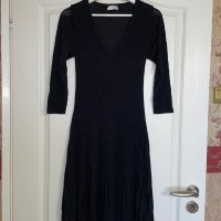 Нова черна ежедневно елегантна рокля рипс рипсена еластична разкроена свободен модел, снимка 5 - Рокли - 42607907