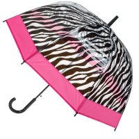 Чадър с шарка черна зебра и райе във цвят фуксия по периметъра 80cm, снимка 3 - Други - 42877102