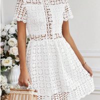 Бяла рокля дантела, Ефектна бяла рокля, Бяла рокля, снимка 1 - Рокли - 44444183